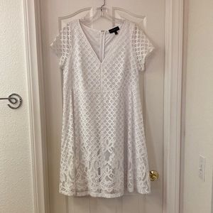 White eyelet lace dress